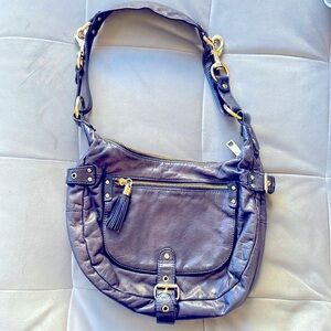 Edgy beautiful navy blue leather Rebecca Minkoff bag